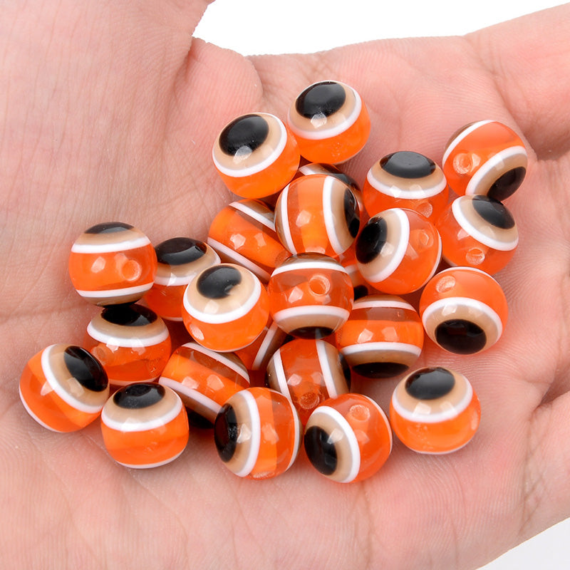 Venta al por mayor 6/8/10MM cuentas resina resina Devil Eye Beads OLY-BDS-HT004